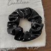 Europeu e Americano Elegante Cristal Cetim Dot Intestino Grosso Anel de Cabelo Preto e Branco Cor Intestino Gordo Rabo de Cavalo Headband Headband Acessórios para o Cabelo