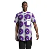 Camisa de algodón de manga corta para hombre con estampado de cera africana Ankara teñida con cera suministro mayorista de comercio electrónico transfronterizo
