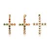 Hip hop nuevo cielo estrellado brillante colorido puntada completa de diamantes colgante de cruz europeo y americano INS uso personalizado collar de circonita