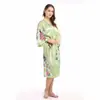 Pijama de seda sintética para mujer explosiones Amazon satén Pavo real bata larga ropa de casa bata fina venta al por mayor