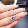 Venta al por mayor de fábrica Popular Pulsera Natural de Tanzanita Plata S925 Incrustada Piedra Principal 3*4 Joyería de Lujo Venta Directa de Fábrica