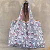 Bolsa de compras ecológica grande Nezha plegable portátil para comestibles fuerte y duradera moda de dibujos animados gran capacidad