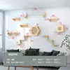 Árbol para Gatos de Pared DIY Marco de Escalada para Gatos Montado en Pared Rascador para Gatos Montado en Pared Plataforma de Salto para Gatos Estante para Gatos de Madera Maciza Cama para Gatos Integrada