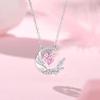 Collar Pluma Te Amo para Mujer Lujo Ligero Combinación con Todo Colgante en Forma de Corazón Estilo Mori Amor Alas Cadena Clavícula 520 para Novia