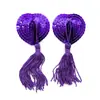 Cubretetinas sexys de encaje con lazo, pegatinas para pezones de lentejuelas con borlas en forma de corazón, autoadhesivas, anti-golpes, al por mayor
