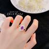 Anillo Retro de Alta Gama Cristal de Lujo Color Tesoro Anillo Abierto para Mujer Medio Antiguo Versátil Elegante Color Circonia Dedo Índice