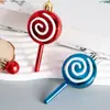 Decoraciones Navideñas de Nuevos Productos Transfronterizos Paletas Brillantes Caramelo Pintado en Espiral Colgantes para Árbol de Navidad Venta al por Mayor