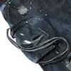 Jeans Oreeta de Estilo Americano High Street Desgastados Teñidos Sucios para Hombres y Mujeres con Múltiples Bolsillos y Diseño de Cinta, Pantalones Holgados de Pierna Ancha