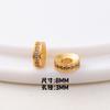 Oro de 18k Rueda de Zirconia Micro Perlas Piezas Brazalete Cintura Pequeña Separador Cuentas Cubo Agujero Grande Accesorios de Cuentas Hechos a Mano para DIY