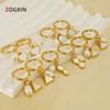 Pendientes Largos de Borla de Perla 18K Europeos y Americanos para Mujer Concha Acero de Titanio Exquisitos de Gama Alta Pendientes de Corazón Pendientes Venta al por Mayor