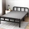 Cama de solteiro dobrável simples para uso doméstico, cama de cochilo para adultos, cama de casal para quarto, cama extra para moradia de aluguel, cama de ferro de painel duro portátil