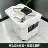 Cama de Terapia para la Cabeza Circulación de Agua Salón de Belleza Recogida de Cerumen y Salón de Peluquería Tanque de Agua de 60 Litros Sin Conexión de Agua Superior e Inferior Lavabo Móvil para Lavar el Cabello
