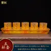 Conjunto de Buda de Vidro, Incensário, Vaso, Cálice para Água Benta, Lâmpada a Óleo, Xícara de Chá, Tubo de Incenso, Ornamentos para Sala Budista Doméstica