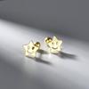 Daweiya Plata s925 Estilo Coreano Simple Uña para Hueso de la Oreja Distintivos Aretes de Cara Sonriente Moda Expresión Bolsa Tornillo Uña para Oreja
