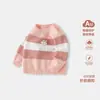 Tejido de Punto Rayado para Niños 2026 Nueva Colección Primavera y Otoño Suéter Suave para Bebé Apto para la Piel para Niños y Niñas Lindo Suéter con Cabeza de Conejo