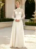 2026 Europeo y Americano transfronterizo Francés vintage nuevo de manga larga ajustado de encaje vestido de boda de noche