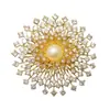 Broche de fogo de artifício com pérolas e cravejado de diamantes para mulheres, alfinete de alta qualidade, acessório para terno, broche moderno, joia de liga
