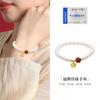 Pulsera de Plata Esterlina S925 de Fujian y Guangdong con Ágata Roja, Marca de la Fortuna, Perla de Imitación para Mujer, Estilo Chino, Diseño Simple y Exquisito, Regalo para el Día de San Valentín Chino
