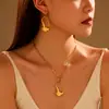 Collar geométrico transfronterizo de acero de titanio, colgante de acero inoxidable 18k que no se decolora, accesorio de cadena para clavícula de alta gama para mujeres europeas y americanas