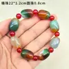 Pulseira de Ágata Cor Primária Natural Pulseira para Homens e Mulheres Pulseira de Contas Balde de Malaquita para Mulheres Estudantes Pulseira de Anel Único