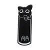 Broche de Gato Negro Divertido de Dibujos Animados Lindo Gatito Negro Gato Escondite Insignia de Animal Accesorios para Ropa