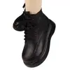 Botas de neve de couro macio, botas femininas de algodão, novo estilo de inverno 2026, forradas com fleece e espessadas para aquecimento, botas Martin, botas curtas, sapatos de algodão antiderrapantes