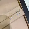 Pendientes de Plata de Ley S925 con Zirconia en Forma de Media Luna para Mujer, Estilo Japonés, Lujo Ligero, Diseño de Nicho de Alta Gama, Populares en Xiaohongshu