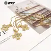Wt-Jfn66 Collar con Colgante de Cruz de Estilo Religioso Más Vendido con Incrustaciones de Latón y Circonita, Cadena Vintage Unisex para Suéter