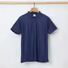 Ropa de trabajo de color liso transfronteriza de manga corta para hombre de verano, polo fresco y ligero, camiseta de manga corta para hombre