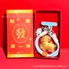 Colgante de cadena para teléfono de oveja que hace parpadear dinero de dibujos animados de oro puro 999, llavero de oveja que trae fortuna, personalizable y disponible para venta al por mayor
