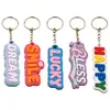 Llavero Personalizado de Goma Suave PVC 3D Colorido en Inglés con Eslogans Positivos Inspiradores, Colgante Decorativo, Venta al por Mayor para Regalos Publicitarios