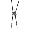 Estilo Europeo y Americano Punk Pentagrama Retro Corbata Bolo Corbata de Cuero Estilo Vaquero del Oeste Americano Corbata de Bolo
