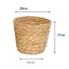Cesta de Flores Hecha a Mano Tejida con Paja, Cesta de Abrazo, Cubierta de Cesta, Decoración de Escritorio, Cesta de Flores Tejida de Ratán, Cesta de Almacenamiento Tejida de Paja para Plantas Verdes