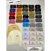Yuanxi - Blusa de Tricô Outono Feminina Estilo Coreano Simples Dopamina Macia e Elástica Multicor Borda Enrolada Gola Redonda Manga Longa 1067