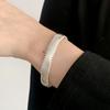 Pulsera de Encaje Ondulado de Alta Gama para Mujer, Sencilla y Elegante, Anillo Abierto Versátil y Único, Estilo de Celebridad de Nicho de Internet de Moda