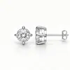 Suministro Directo de Fábrica de Aretes Clásicos de Cuatro Garras, Moissanita, Joyería de Plata 925, Aretes Simples y Populares para Hombres y Mujeres, Fuente de Suministro
