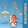 Chaveiro Personalizado de Metal Vazado, Atrativo Turístico Cultural e Criativo, Pingente de Chaveiro Cartoon Rotativo Pintado com Esmalte