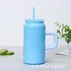 Caneca Térmica de Aço Inoxidável 304 Americana com Alça Portátil para Carro 16oz Vácuo Mason Copo de Gelo com Canudo