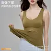 7A Cashmere para Mudas Sem Costura Colete Quente Com Copo Fixo Aquecimento Forrado com Fleece Espessado Para Usar por Baixo Para Usar por Cima Colete Base