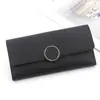 Carteira Nova Feminina Longa Estilo Coreano Carteira Simples Bolsa de Mão pu Trifold Fivela Porta-moedas Porta-cartões Multi-cartão