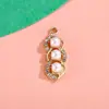 Colgante Accesorio Perla con Forma de Cacahuete, Colgante de Figura de Ocho, Joyería de Aleación de Moda Incrustada con Diamantes Huecos, Pequeños Accesorios para Pulseras y Ropa DIY
