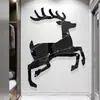 Adesivos de Parede 3D Cabeça de Veado de Natal Adesivos Decorativos de Acrílico para Corredor Hotel Sala de Estar Simples Nórdico Espelho Adesivos Tendência