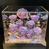 Espejo de flores eternas de cabello liso de fábrica, 9 rosas de jardín para novia, rosa de alta gama, regalo de San Valentín al por mayor