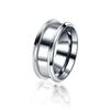 Anel Europeu e Americano de Aço Inoxidável Masculino Simples Hip Hop 8mm Anel com Sulco Duplo Chanfrado Masculino Tendência Anel de Titânio Atacado