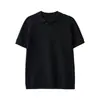 Ropa Masculina Apo Polo Transfronterizo Cuello de Gaviota Camisa de Punto para Hombre, Estilo Verano Old Money, Top de Color Sólido con Textura de Cuadros de Manga Corta.