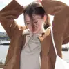 Agora Ng Coréia Dongdaemun Designer L*W Clássica Botões Retro Jaqueta de Pele de Carneiro Camurça
