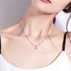 Collar inteligente estilo coreano micro-incrustado colgante de plata con forma de gota de agua collar de circón plateado joyería popular al por mayor