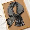 Pañuelo de Seda Estilo Francés Diadema Otoño Delgado Perezoso Vintage Pañuelo de Seda Pequeño Largo para Mujer Cinta Bufanda Decorativa Pañuelo de Cabeza Cinta