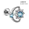 Pendientes de Titanio Jiangtai F136 Sol y Luna Circonita G23 Aleación de Titanio Joyería para Piercings en el Cuerpo Pendientes