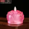 Lámpara de Loto, Lámpara Siempre Encendida, Vela Digital para el Hogar, Lámpara de Ofrenda para Bodhisattva, Lámpara de Buda, Lámpara de Altar de Cristal para Buda, Recargable